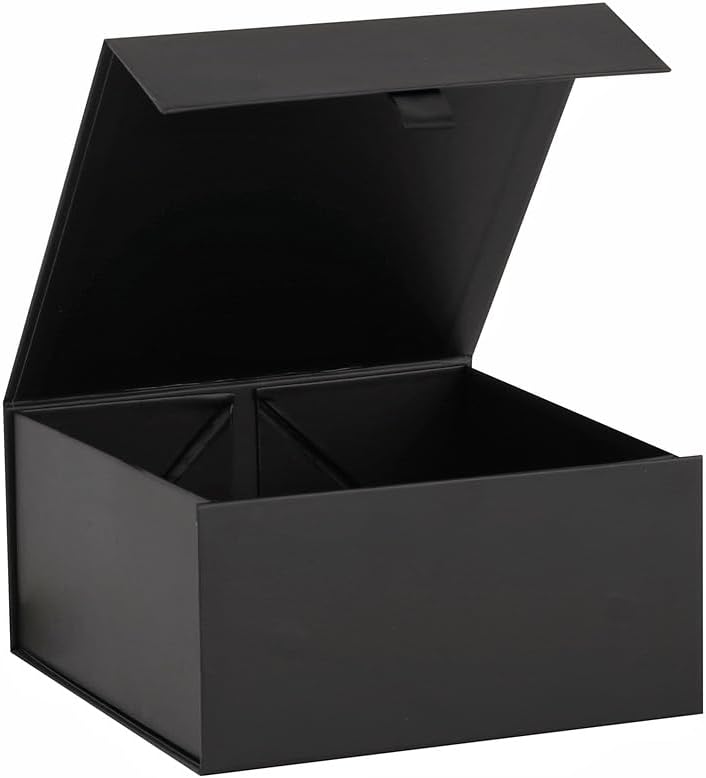 PLINJOY Black Gift Box 8x8x4 Inches Small Gift Boxes for Presents with Magnetic Closure Lid Luxury Collapsible Gift Box Bridesmaid, Wedding, Birthday Boxs for Gift Packaging - Image 1